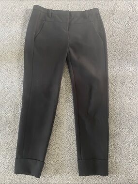 Halston Heritage Black Cropped Dress Pants sz 4 cuffed